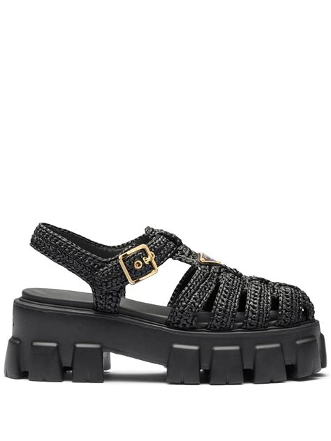 prada monolith raffia sandals|prada shoes for women.